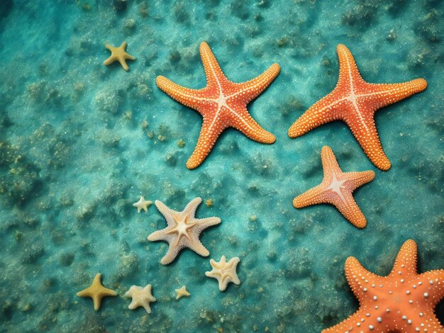 Las estrellas de mar en el fondo del mar han generado