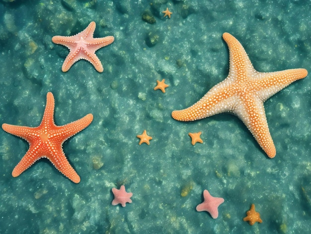 Las estrellas de mar en el fondo del mar han generado