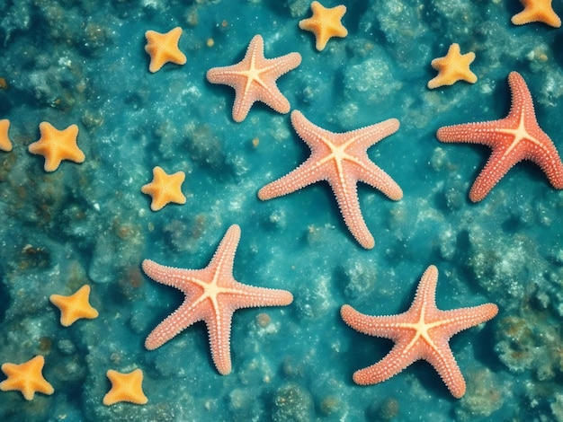 Las estrellas de mar en el fondo del mar han generado