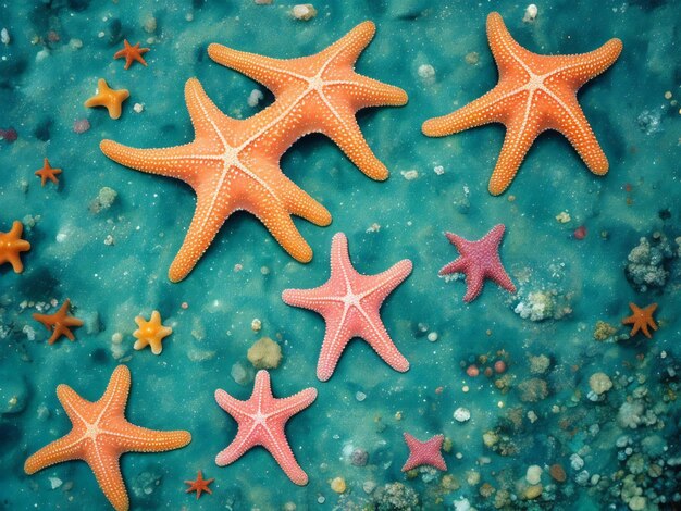 Foto las estrellas de mar en el fondo del mar han generado