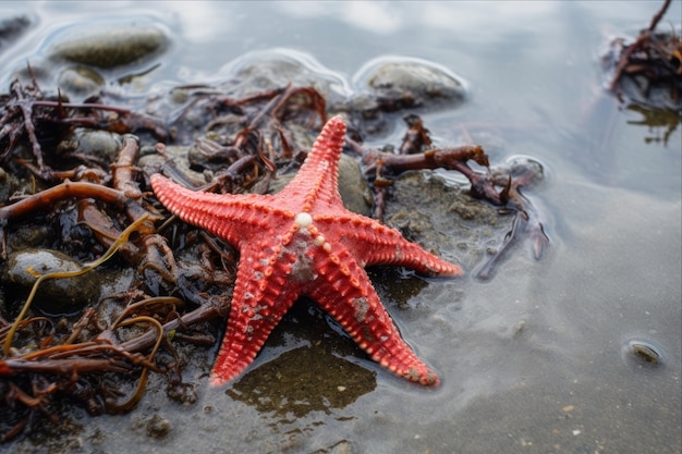 Foto las estrellas de mar varadas son una vista desconcertante en la costa