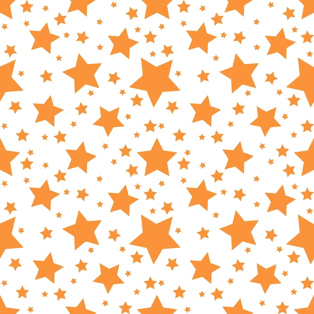 Estrellas naranjas con patrones sin costuras aislados sobre un fondo blanco Estrellas sin costuras con patrones