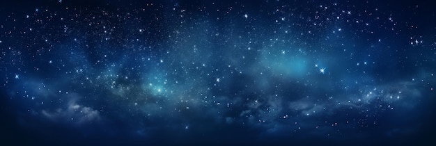Foto las estrellas relucientes en el cielo nocturno fondo cósmico galáctico noche azul profundo generativo ai