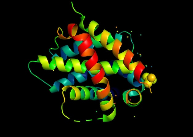 Foto estructura 3d de la molécula de proteína