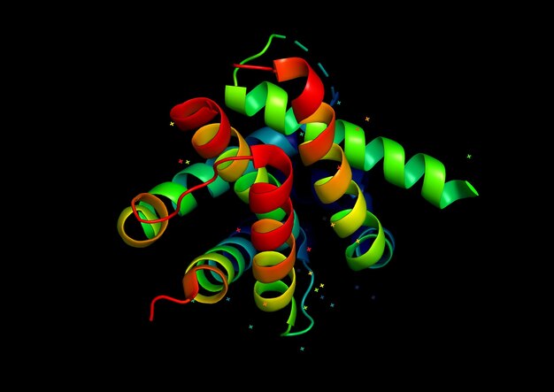 estructura 3d de la molécula de proteína