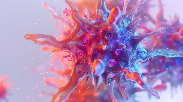 estructura abstracta de los anticuerpos sobre un fondo blanco