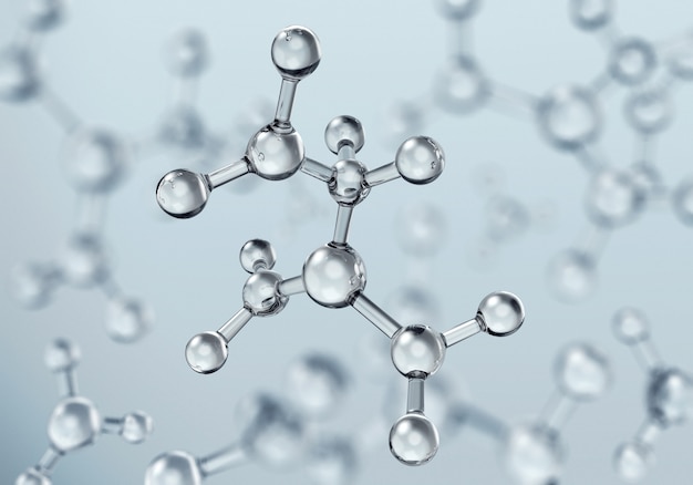 Foto estructura abstracta de átomo o molécula