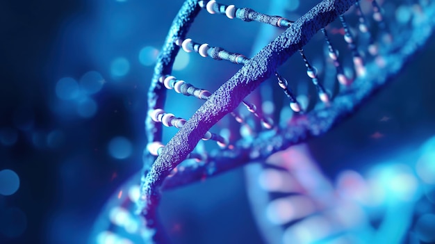 Estructura de ADN azul aislado fondo Generativo Ai