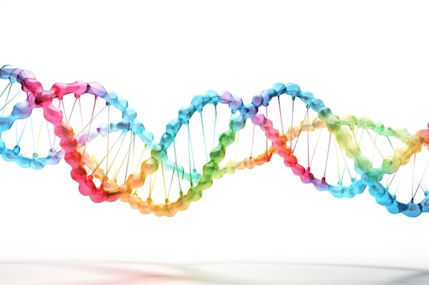 Estructura de ADN con fondo blanco