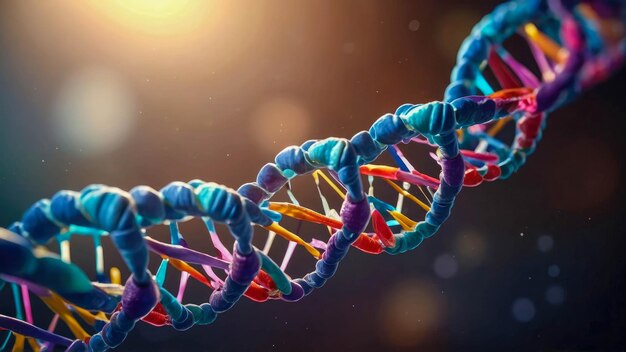 Estructura del ADN en un fondo oscuro