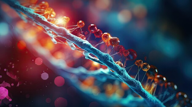 La estructura del ADN en un gran agrandamiento.