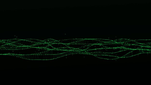 Estructura de ADN molecular Onda de sonido de partículas Estructura de conexiones de red Visualización de Big Data Representación 3D