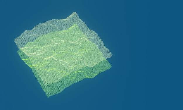 Estructura alámbrica de rejilla de montaña topográfica 3D Terreno holográfico