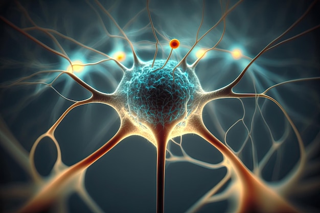 Una estructura celular con la palabra neurona en ella