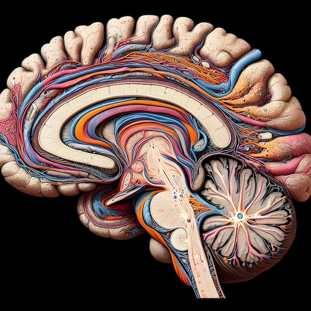 Estructura colorida del cerebro