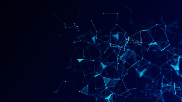 Estructura de conexión de red cibernética Tecnología conectar big data Ciencia fondo Negocio fondo futurista Representación 3D