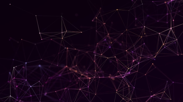 Estructura de conexión de red cibernética Tecnología conectar big data Ciencia fondo Negocio fondo futurista Representación 3D
