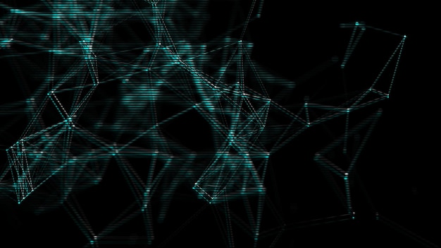 Estructura de conexión de red Concepto de alta tecnología y futuro Comunicación y concepto web Visualización de grandes datos Distorsión del flujo digital Señal dañada Representación 3d