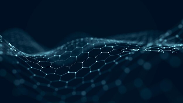 Estructura de la conexión de red de puntos y líneas Transferencia de datos Antecedentes tecnológicos abstractos