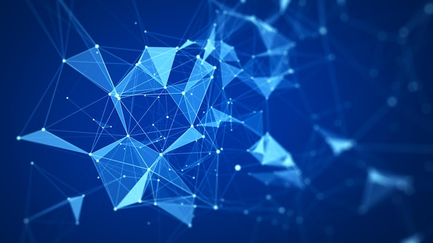 Estructura de conexión de red Tecnología de conexión de grandes datos Fondo científico Fondo futurista de negocios Renderización 3D