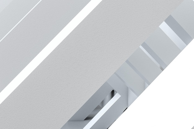 Estructura de edificio interior blanco de renderizado 3d