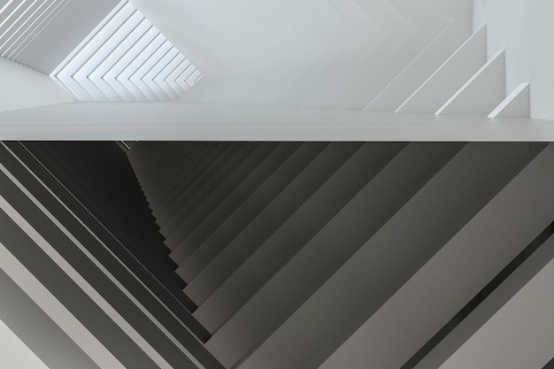 Estructura de edificio interior blanco de renderizado 3d