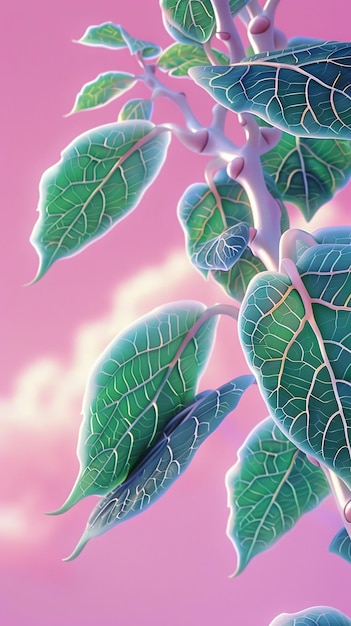 Foto estructura de la fotosíntesis del tejido vascular capturando los detalles intrincados de la biología de las plantas renderizar la hora de oro de la hoja profundidad de campo efecto bokeh visión angular holandesa