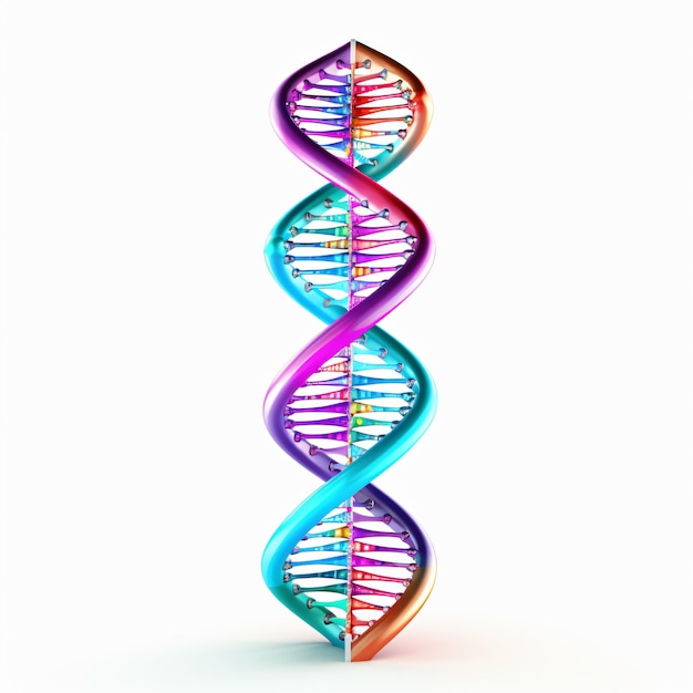 Estructura del genoma del ADN aislada sobre fondo blanco