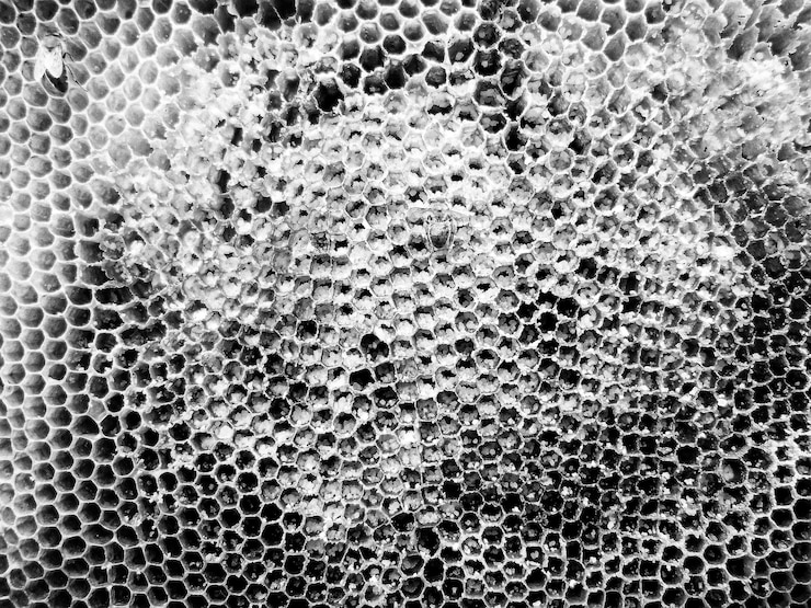 Foto estructura hexagonal abstracta es panal de abeja