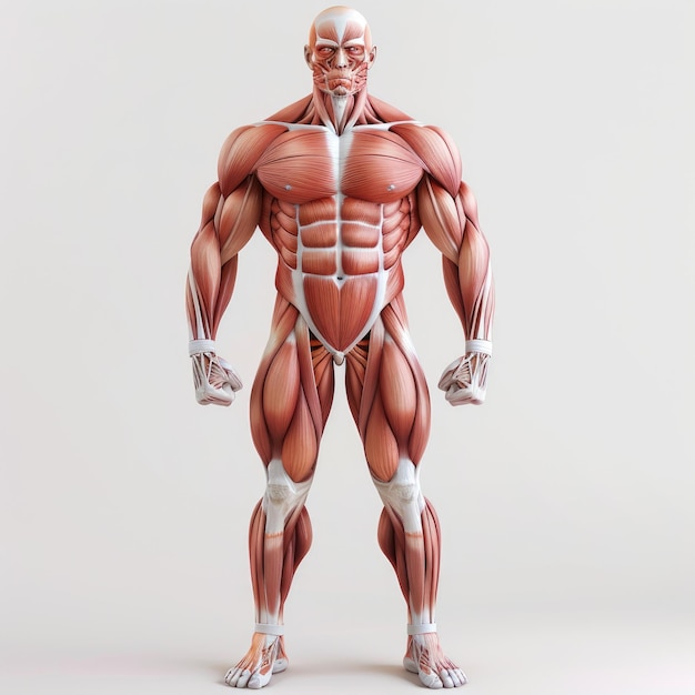 Foto estructura intrincada del músculo humano ilustración detallada que muestra la complejidad y la belleza del sistema muscular un estudio fascinante de anatomía y fisiología