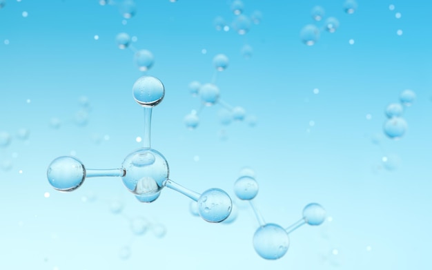 Estructura molecular concepto de biotecnología renderización en 3D