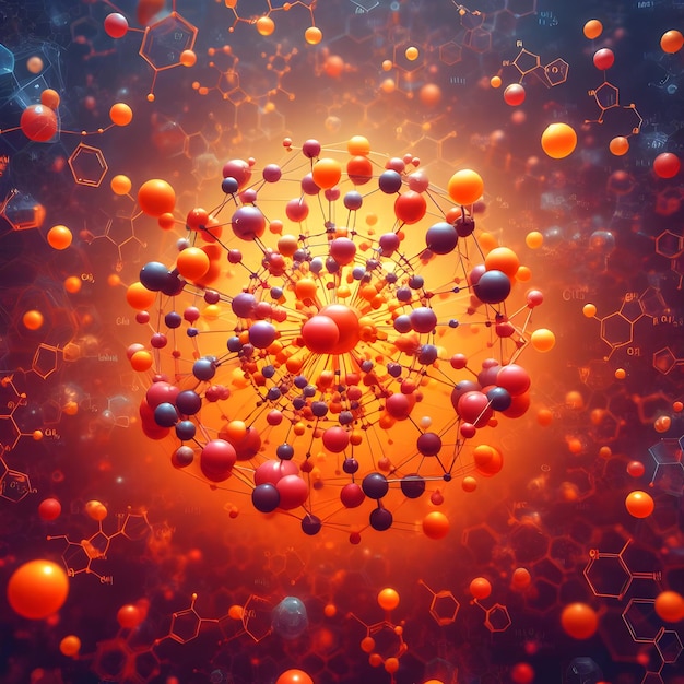 Foto estructura molecular de la vitamina c ilustración 3d del concepto