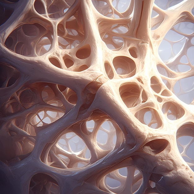 Estructura ósea humana iluminada Concepto médico estético Imagen de stock