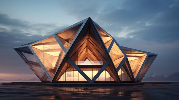 Una estructura posmoderna inspirada en formas geométricas Ilustración generada por IA