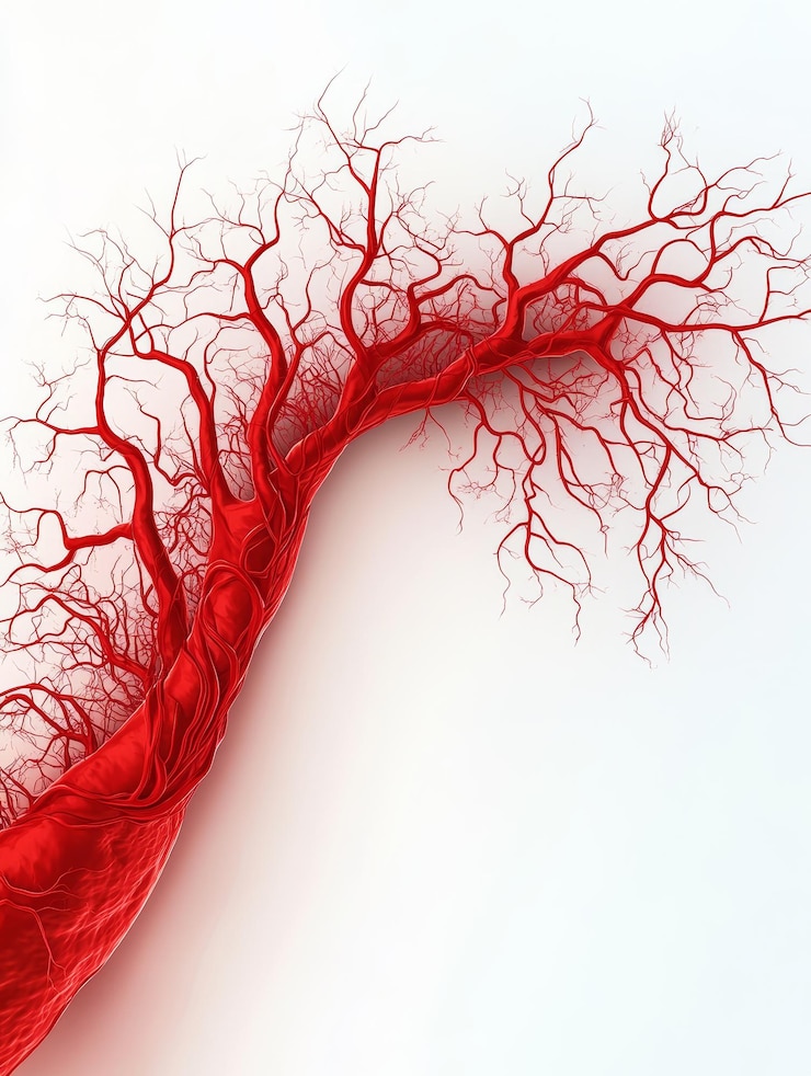 Estructura de ramificación de la vena roja Ilustración médica