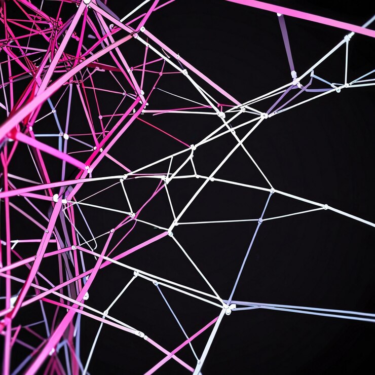 Foto una estructura rosa con un fondo rosa con una estructura rosa en el medio
