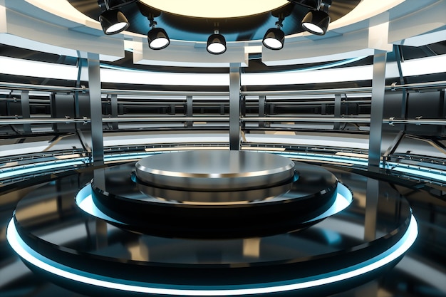Estructura tecnológica circular que construye la representación 3d