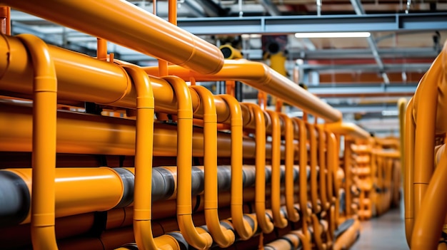 Estructura de tuberías de maquinaria de construcción de fábrica de tuberías industriales Ai generativo