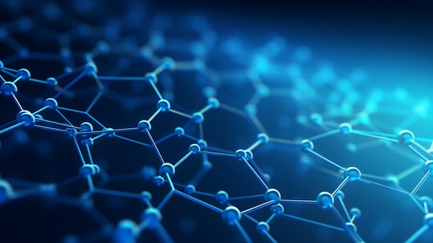 Estructuras moleculares hexagonales abstractas en la tecnología