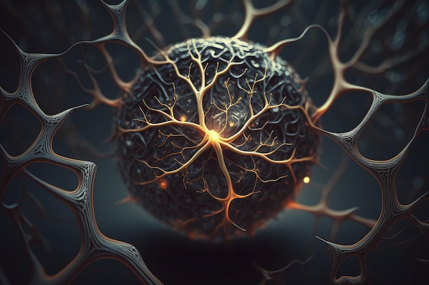 Estrutura cerebral Neurociência Rede neural Sistema nervoso humano Conexões neurológicas desenvolvimento de pensamento e reflexão células cerebrais e mentais sinais de transmissão molecular