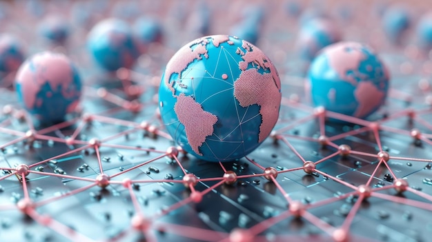 Foto estrutura da economia mundial rede de comunicação global