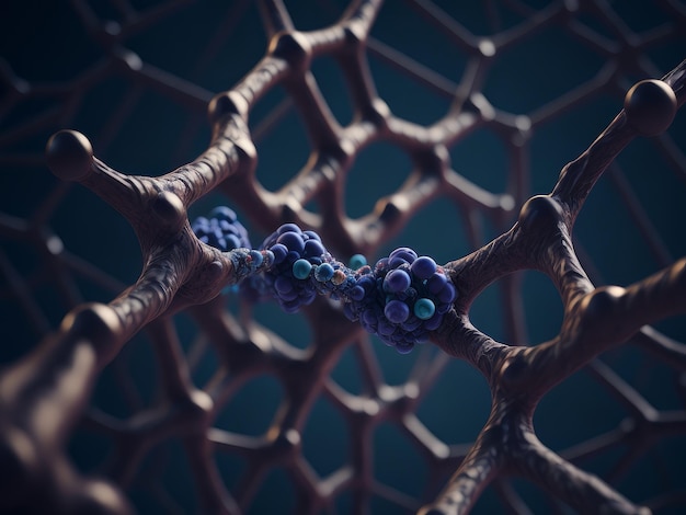 Estrutura da molécula de neurônio atômico célula AI gerada