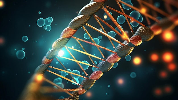 Estrutura da molécula espiral da hélice do gene do DNA ilustração 3d