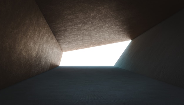 Estrutura de concreto dentro da vista ninguém por perto. 3d render