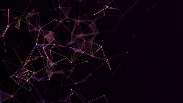 Estrutura de conexão de rede cibernética Tecnologia conecta big data Fundo de ciência Cenário futurista de negócios renderização em 3D