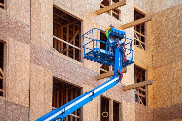 Estrutura de construção em edifícios e casas de madeira