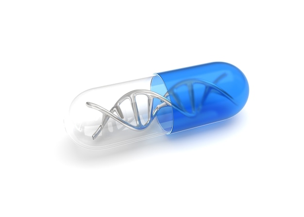 Estrutura de DNA dentro de uma cápsula