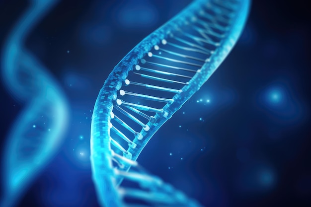 Estrutura de DNA humano de hélice azul Abstrato base científica
