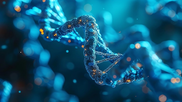 Estrutura de DNA humano de hélice azul