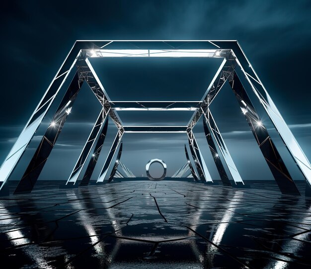 Foto estrutura de ferro fotografia estilo de palco de metal